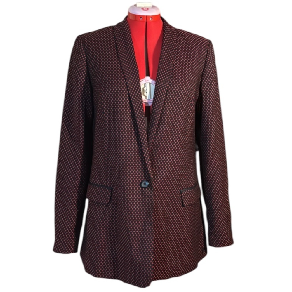 Scotch & Soda Paris Nights New York Mornings Black and Red Geometric Blazer
